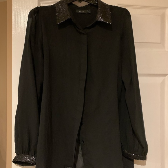 Black womens shear blouse - Picture 1 of 1